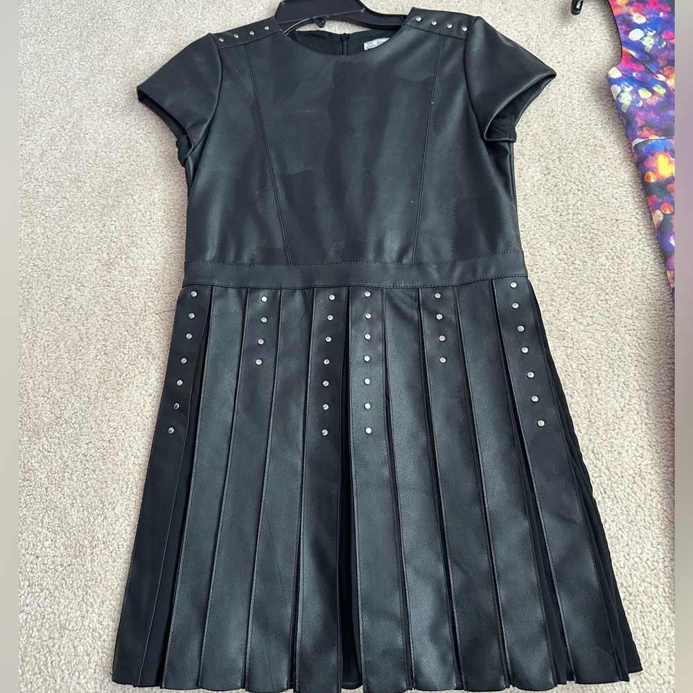 Black leather dress